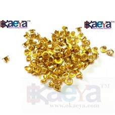 OkaeYa 100 Sets Eyelet Grommet Hole Rivets golden